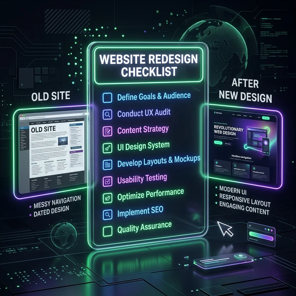 Website Redesign Checklist for Businesses: Launch Safely visual asset hero image