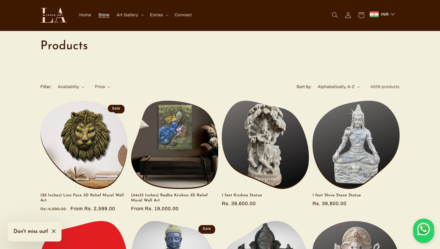 LuxxeArt store page