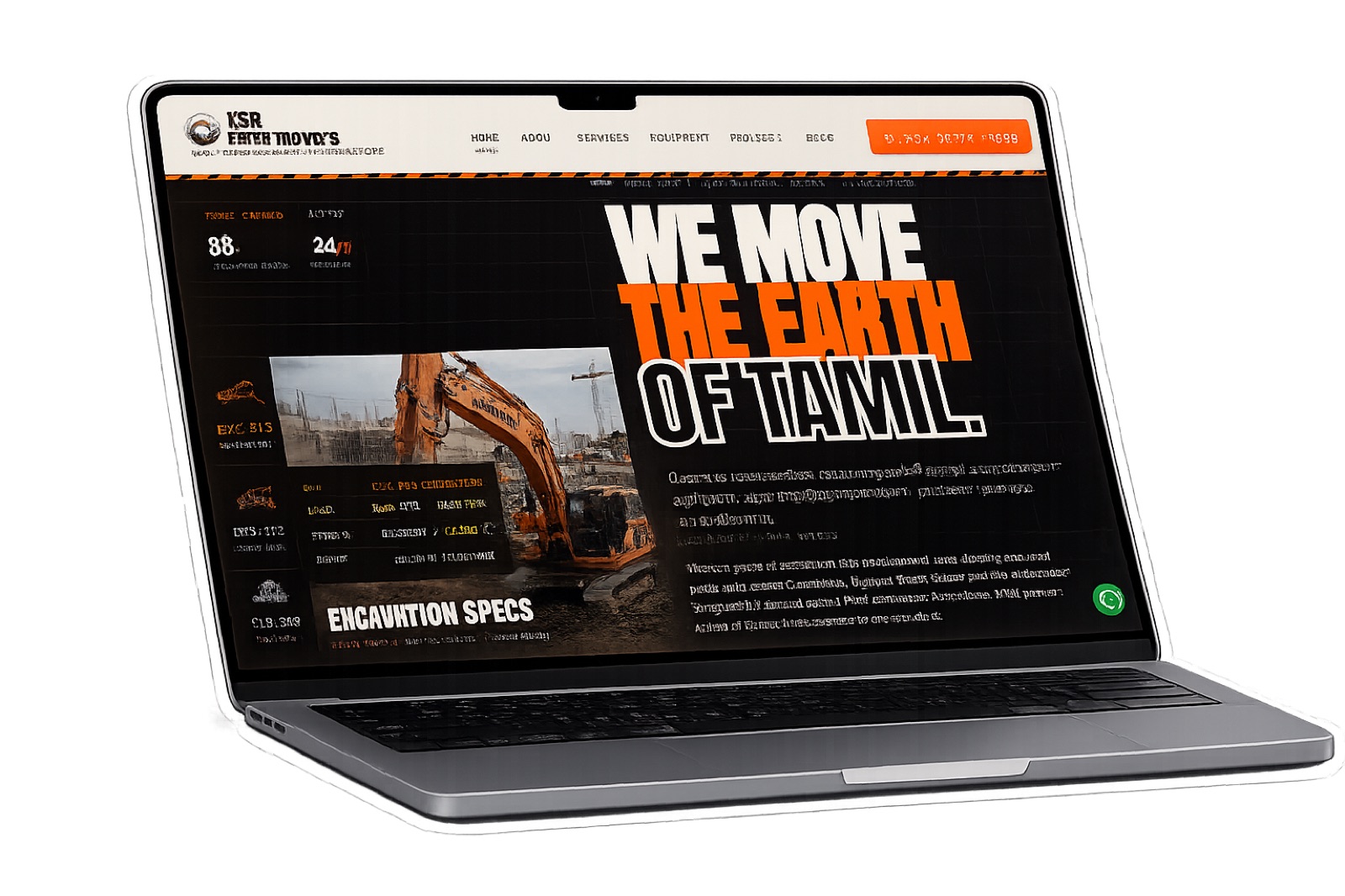 KSR Earth Movers website preview