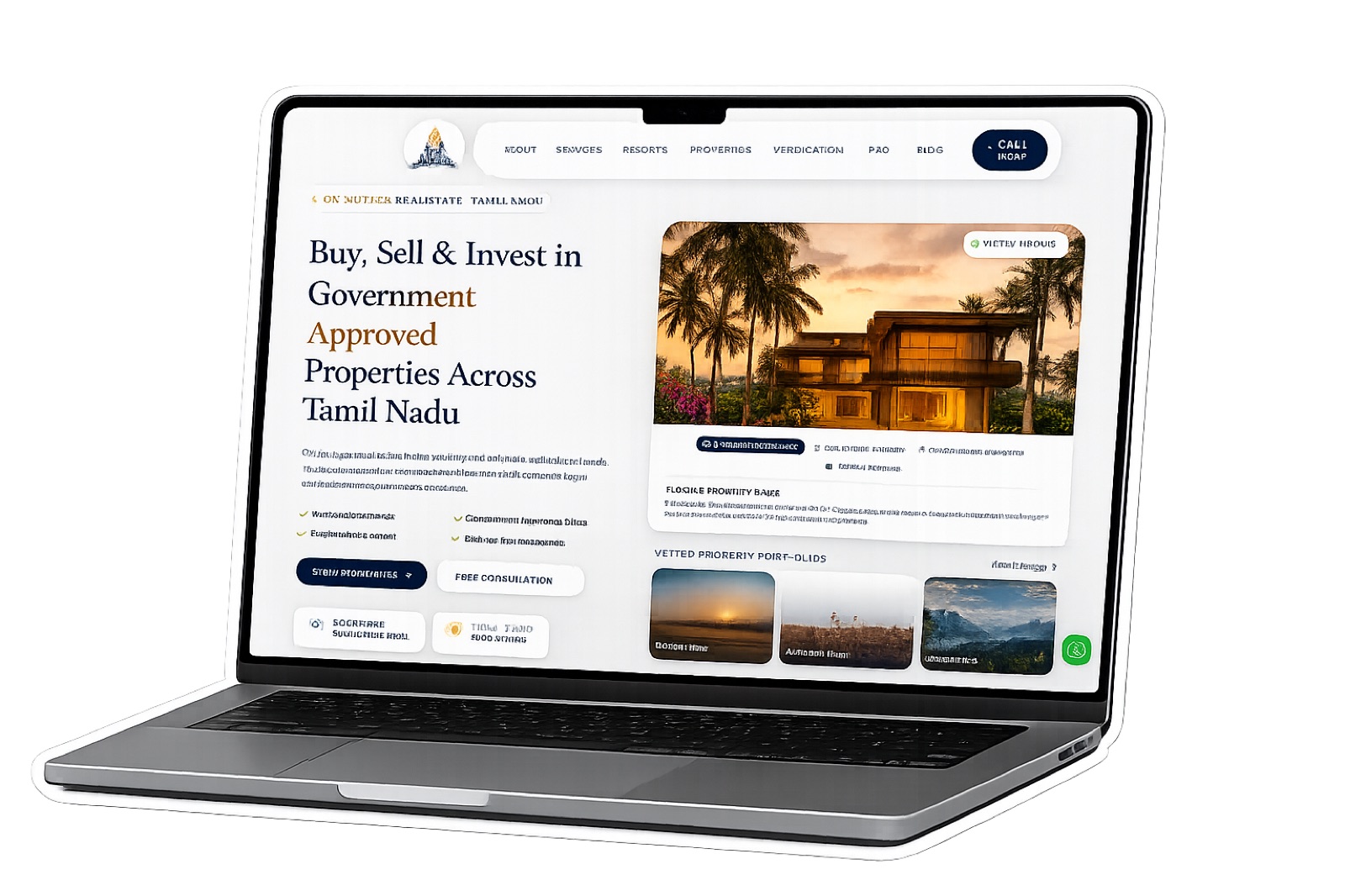 Om Muruga Realestate website preview